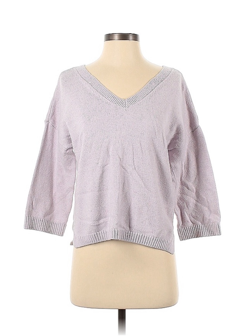 🌺 2/$20 Madewell Double V Neck Pullover Knit  Sweater lavender purple sz small